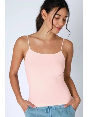 Nikibiki Seamless Camisole Peony Pink One Size Made in USA Casual Straps READ